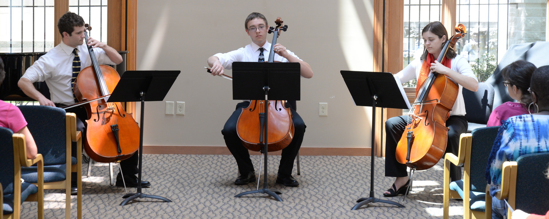 Group of Students Playing Cello in Carole Chapel